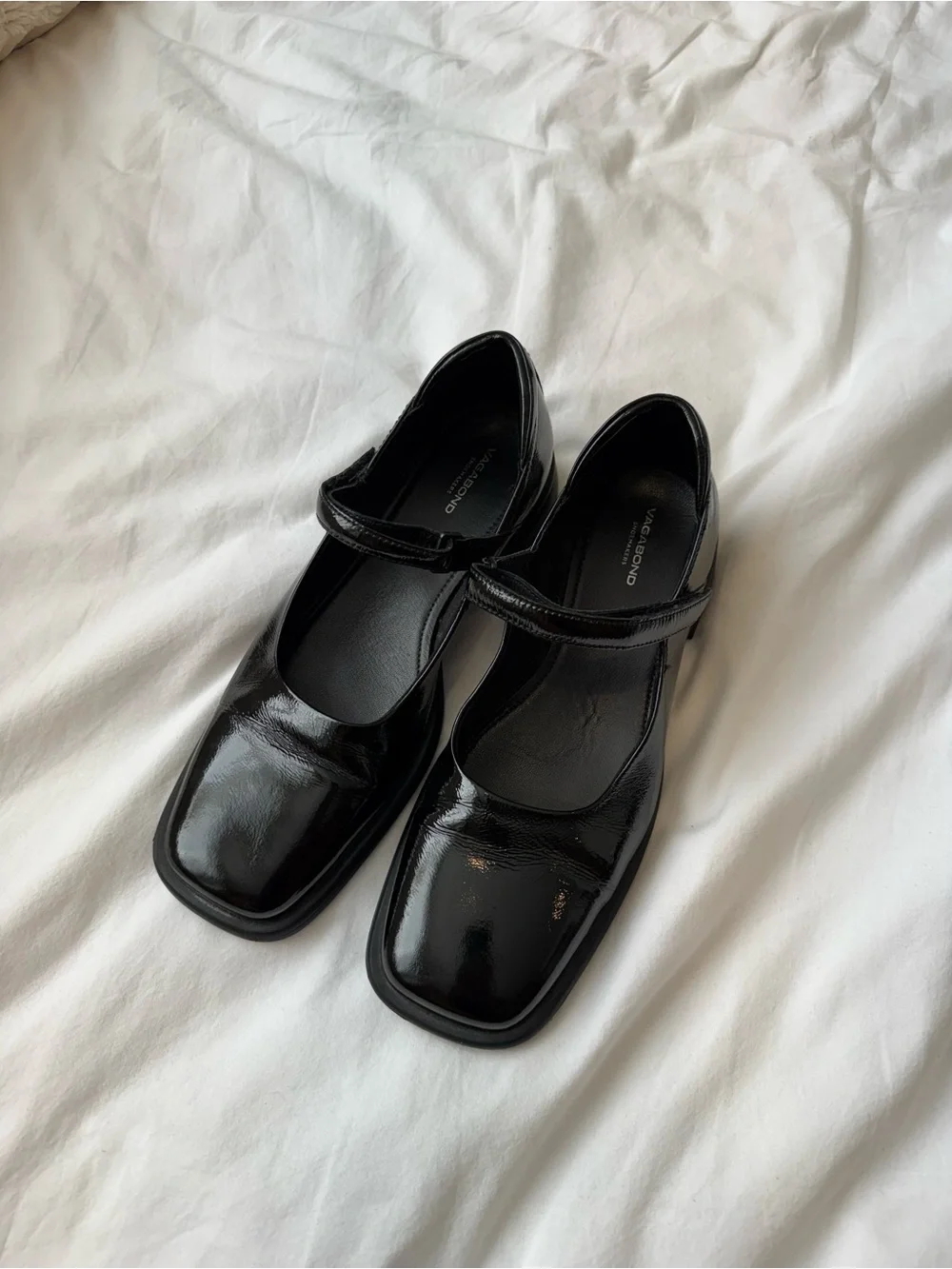 Vagabond Black Patent Leather Mary Jane Flats